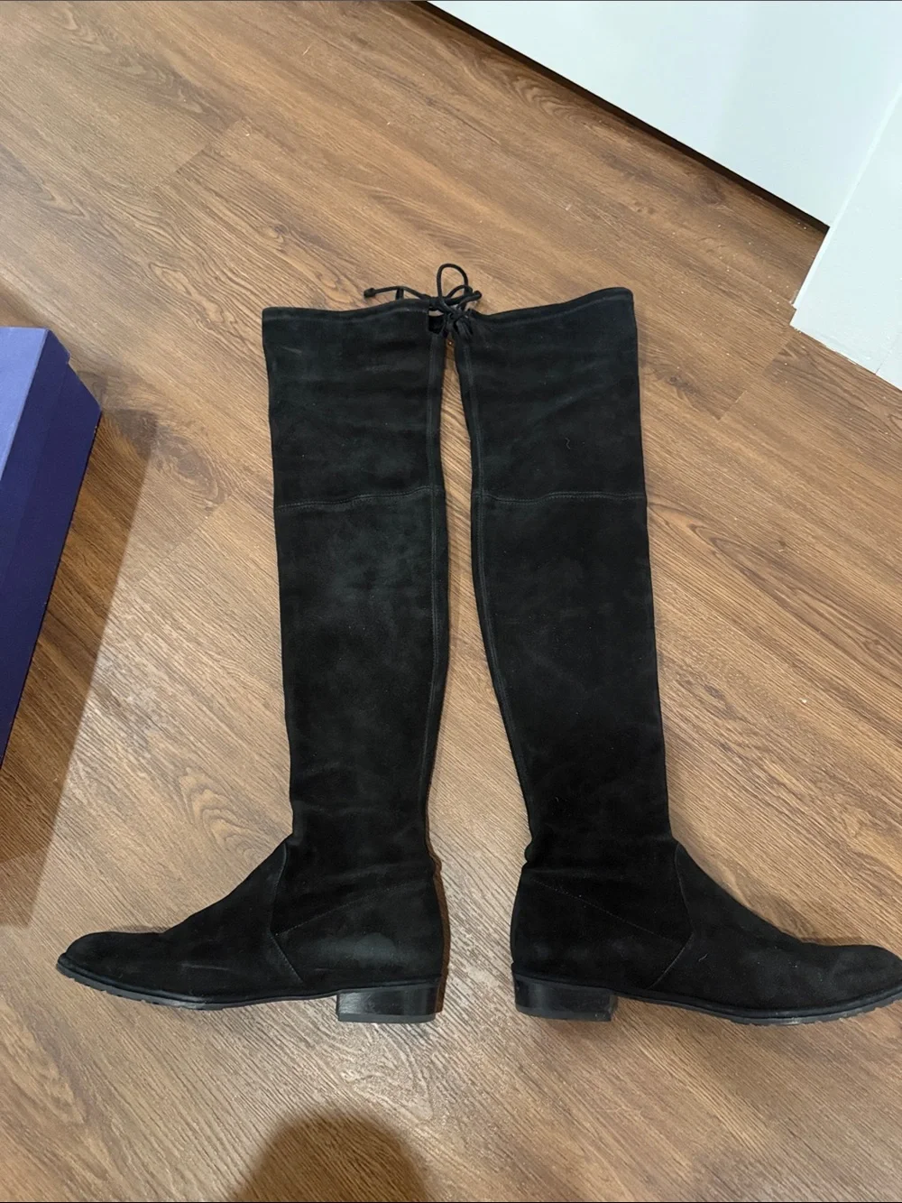 Stuart Weitzman Black Suede Over-the-Knee Boots